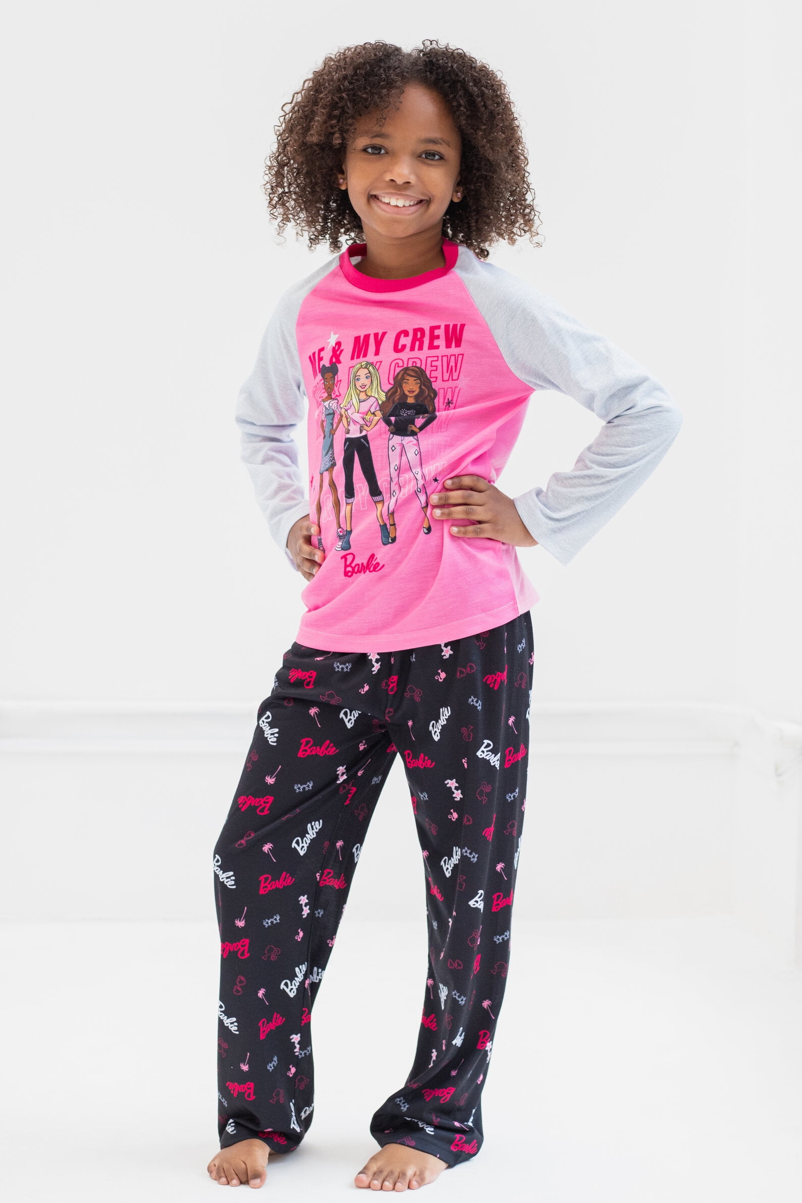Barbie Brandclub Barbie Pullover Pajama Shirt and Pants Sleep Set Little Kid to Big Kid