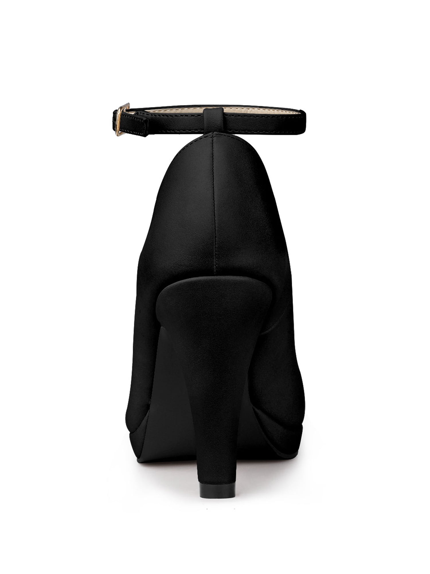 Unique Bargains Women's Round Toe Ankle Strap Stiletto High Heel Pumps