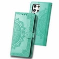 thumbnail image 2 of SaniMore for Samsung Galaxy S22 Ultra 6.8" 2022 Wallet Case Embossed Mandala PU Leather Flip Protection Wrist Strap Credit Card Holder Pocket Kickstand Shockproof Case for Galaxy S22 Ultra, Green, 2 of 13