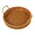 thumbnail image 1 of jifeng Fruit Basket Snacks Tray Organizer Bread Storage Tray Imitation Rattan Decor for 25cm, 1 of 9