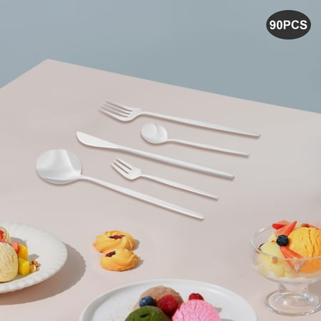 90PCS Cutlery Set, Kitchen Cutlery Set Silver