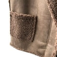 thumbnail image 5 of Htigea Faux Suede Vest for Women Sherpa Fleece Sleeveless Jackets Vintage Stylish Zip Up Outerwear With Pockets Coffee M, 5 of 7