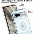 thumbnail image 6 of Magnetic Case for Google Pixel 7a, Clear Hard Back + TPU Bumper Shockproof Phone Cover with Magnet for Pixel 7a - Transparent, 6 of 14