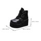 thumbnail image 3 of 1 par de botas cortas de tubo para mujer, botas de tacón grueso, botas retro de punta redonda para mujer, 3 of 8