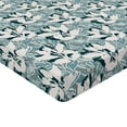 thumbnail image 4 of Ambesonne Wild Nature Fitted Sheet, Exotics Jungle Abstract, California King, White Dark Teal Seafoam, 4 of 5