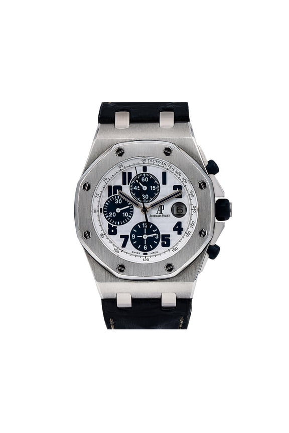 Pre-Owned Audemars Piguet Royal Oak Offshore 26170ST 42MM White Dial With Blue Leather Bracelet