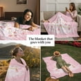 thumbnail image 3 of Pink White Christmas Tree Throw Blankets, Winter Pine Tree Snowflake Soft Fleece Blanket Decorative for Home Sofa Couch Chair Living Bedroom, 60x80 inches,, 3 of 8