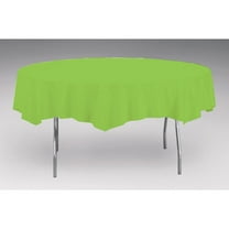 Citrus Lime Green Party Supplies Round Plastic Tablecover, 82 inch Diameter