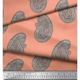 thumbnail image 2 of Soimoi Polyester Crepe Fabric Paisley Block Print Fabric by Yard 52 Inch Wide, 2 of 3