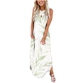 thumbnail image 1 of Lenago Robe de Pâques Grande Taille pour Femmes Imprimée Sans Manches à Encolure Croisée devant Longue Robe d'Été de Plage en Liquidation, 1 of 4