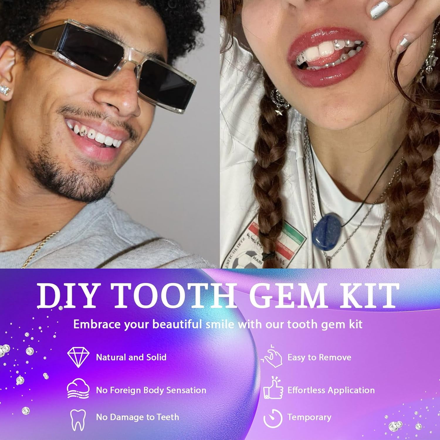 DIY Tooth Jewelry Kit - 15Shapes Bedazzle Gems, Teeth Jewelry Starter Set