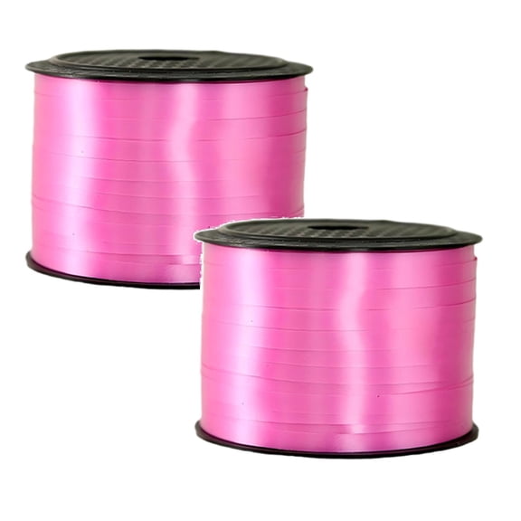 ZFSBZBS Ribbon-Balloon, 2 Roll 0.5cm X 100 Yards Curling String Set for Art&Craft Decor,Gift Wrapping,Ribbons and Bows for New Year Birthday Gifts Supplies Pink