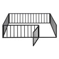 thumbnail image 6 of Bellemave Full Size Metal Floor Bed Frame, Montessori Bed with Safety Guardrails and Door, No Weight Limit and Easy Assemble Playhouse Full Bed Frame (Black), 6 of 7