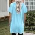 thumbnail image 3 of Women Summer Casual Fashion Short Sleeve Soild Color Hooded Long Double Pocket TShirt Top Long Sleeve Polyester Spandex Our Womens Long Sleeve Workout Top Womens Shirts Summer Short Sleeve Sports, 3 of 6