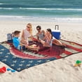 thumbnail image 5 of Extra Large Picnic Beach Blanket Waterproof Sand Proof Portable Outdoor Mat Football on American Flag 60x80, 5 of 9