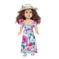 thumbnail image 1 of Poupée aux Cheveux Bouclés Mignonne Robe Imprimée Poupée Princesse Poupée en Vinyle Jouet pour Enfants 45 cm, 1 of 9