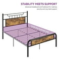 thumbnail image 5 of Moasis  Wood and Metal Platform Bed Frame with Headboard Twin/Full/Queen Size Black/Brown - Full, 5 of 5