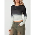 thumbnail image 5 of Komoo Long Sleeve Going Out Tops Solid Color Slim Fitted Basic T-Shirt Tight Crop Top Streetwear, 5 of 8