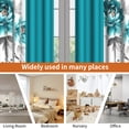 thumbnail image 7 of Lfeey Teal Floral Blackout Curtains for Bedroom, Room Darkening Thermal Insulated Grommet Window Drapes, 42x63 Inch Set of 2, 7 of 7