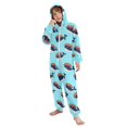 thumbnail image 4 of Whales Pattern One Piece Pajamas Soft Jumpsuit Cozy Sleep and Play Romper Zipper and Pockets 9Y-11Y, 4 of 7