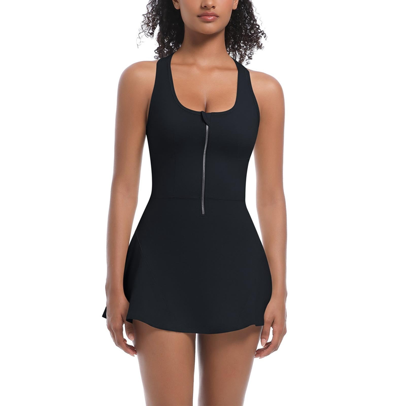 Sevevn Women's Sleeveless Tennis Dress with Built-In Shorts,Athletic Dress Breathable Stretch Workout Activewear