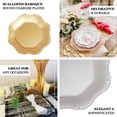 thumbnail image 4 of Efavormart 6 Pack | 13" Clear / Gold Baroque Scalloped Acrylic Plastic Charger Plates, Hexagon Charger Plates, 4 of 11