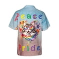 thumbnail image 2 of Peace Love Pride Maine Coon with Rainbow Sunglasses LGBT LGBTQ+ Hawaiian Shirt Breathable Summer Unisex Merch Cat Lover Kitten Owner Gifts - 01004, 2 of 6