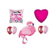 C & S PARTY SUPPLY Flamingo Valentine's Day Balloon Bouquet Party Balloons Decoration Supplies Love