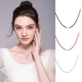 thumbnail image 3 of Collar Qarigey con colgante de perlas negro para mujer, 3 of 6