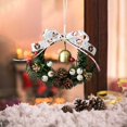 thumbnail image 4 of Tyeign Mini Holly Christmas Wreath, 6" Pinecone & Berry Car Hanger, Artificial Winter Garland for Door Mirror Or Tree, Festive Indoor-Outdoor Accent, Small Wreath Pendant*1, 4 of 5