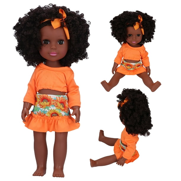 Poupée africaine, 14 pouces poupées africaines peau noire réaliste bébé poupée  poupée africaine bandeau ensemble 14 pouces réaliste bébé poupée enfants  enfants enfant en bas âge jouet cadeau 
