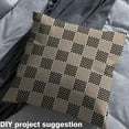thumbnail image 2 of Feelyou Vintage Checkered Fabric by the Yard 2 Yards, Square Geometric Buffalo Home Decor Fabric by the Yard, Tan Black Plaid Sewing Fabric, Breathable Home Decor, 2 of 6