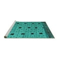 thumbnail image 2 of Ahgly Company Machine Washable Indoor Square Oriental Turquoise Blue Modern Area Rugs, 7' Square, 2 of 4