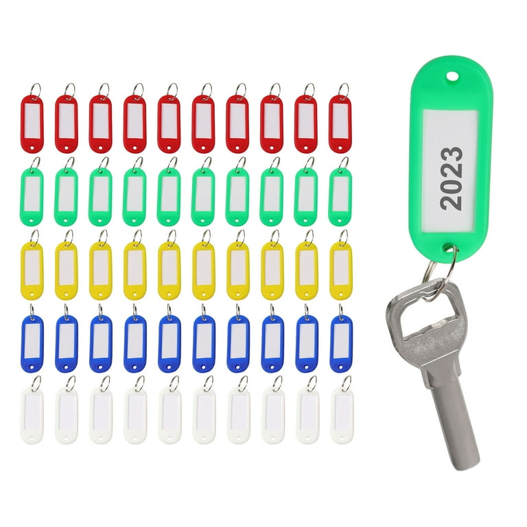 Unique Bargains 50 Pcs Assorted Color Key ID Label Tags Split Ring