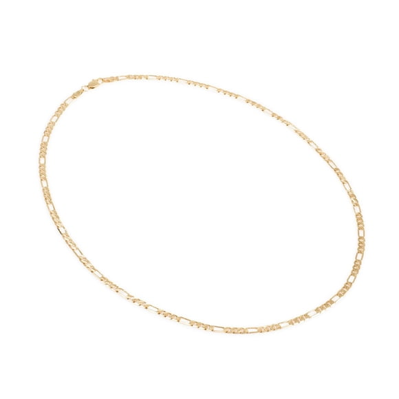 Cadena Collar Ametrinaa Figaro 3x1 4mm Unisex 55cm Chapa de Oro 18k MPCA0022