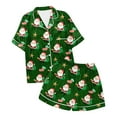 thumbnail image 7 of Pajama Sets for Women – Tank Top and Shorts Women's Santa Print Short Sleeve Shirt & Shorts Pajama Set Festive Sleepwear Combo, 7 of 7
