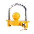 thumbnail image 1 of Cerradura de enganche de remolque de bola universal ajustable, acero resistente, apto para remolque de seguridad de remolque de caravana con llaves amarillo, 1 of 5