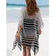 thumbnail image 2 of Xishao Mujer Talla Grande Ropa de Playa de Manga de Murciélago Vestido Verano de Rayas Blancas y Negras Cubrir Bikini Traje de Baño Xishao ropa, 2 of 2