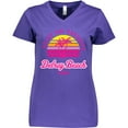 thumbnail image 3 of Inktastic Summer Enjoy the Sunshine Delray Beach Florida in Pink Women's V-Neck T-Shirt, 3 of 5