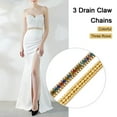 thumbnail image 4 of U8MO 4.8 yard/Roll Alloy Rhinestone Strass Three Rows Rhinestone Cup Chains 8.5x3.5mm, 4 of 9