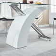 thumbnail image 6 of 63" Modern Glass Dining Table for 6, Rectangular Tempered Glass Top and X-Shape Base for Dining Room, Home Office, Meeting, 6 of 7