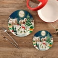 thumbnail image 2 of GZHJMY Christmas Night Celebration Trivets Pot Holders Set of 2, Hot Pads, Table Mats,Placemats Set for Cooking and Baking, Cotton Braided Hot Pads, 7.09"+9.45", 2 of 7