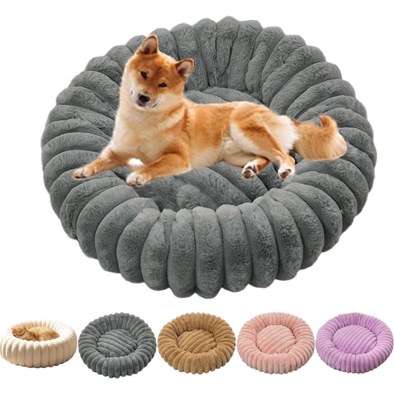 Ultra-Soft Round Calming Cat & Dog Bed,Calming Donut Dog Beds Small Dogs