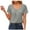 Gray, variant on Summer Tops For Women Dressy Short Sleeve Button Scoop Neck Pleated Front T Shirts Loose Fit Tunics Blouse