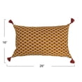 thumbnail image 2 of Creative Co-Op Cotton Slub Lumbar Pillow with Floral Pattern and Tassels, 2 of 5