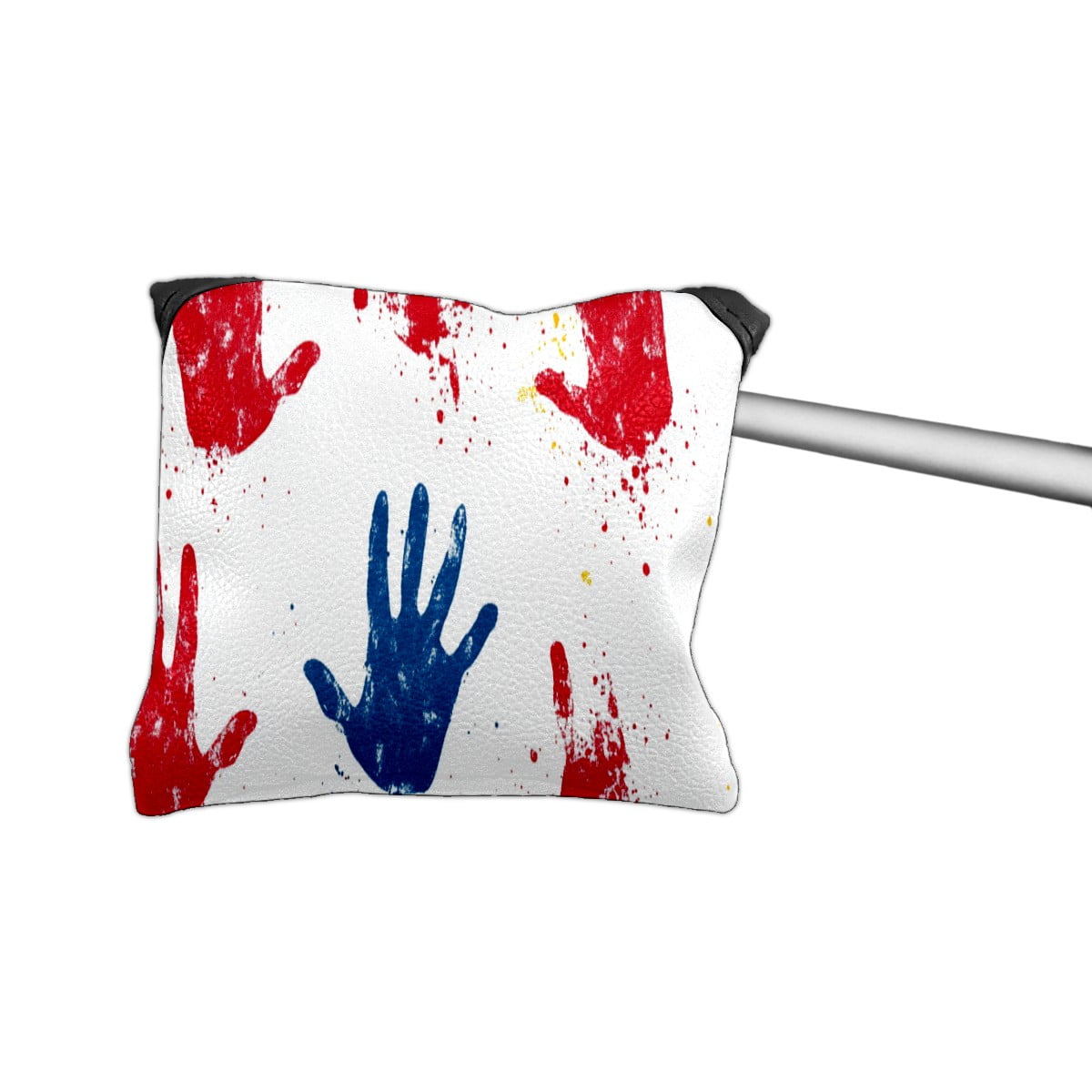 Golf Mallet Putter Cover Premium Leather Waterproof Golf Putter Head Cover with Magnetic Closure Colored Palm Prints