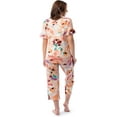 thumbnail image 2 of Fruit of the Loom Women's 360 Stretch Ruffle Sleeve V-Neck Tee and Capri Sleep Pajama Set - Painter's Palette, 2 of 6