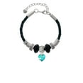 thumbnail image 2 of Delight Jewelry Teal Crystal Heart Sister Celtic Knot Leather Bead Bracelet, 7"+2" Extender, 2 of 4