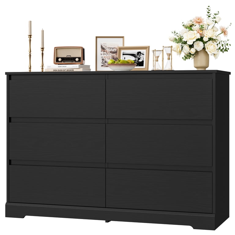 Homfa 6-Drawer Double Dresser, Black Modern photo 4