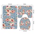 thumbnail image 3 of Pioneer Flower Floral Print Pattern Bathroom Rugs Sets 3 Piece,Toilet Cover Set,Absorbent Non Slip Bathroom Mats Sets with U-Shaped Contour Rug Toilet Rug Set, 3 of 5